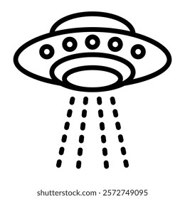 Ufo Vector Line Icon Design