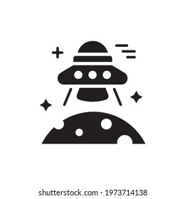 Ufo vector solid icon. Space symbol EPS 10 file