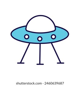 Ufo mit weißem Hintergrund Vektorgrafik Stock Illustration
