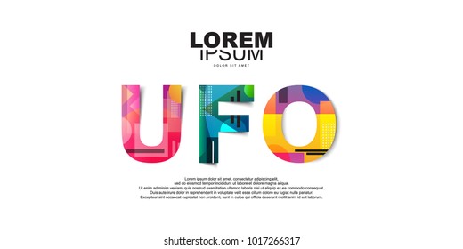 UFO word creative design Concept . Modern Vector Illustration concept of word UFO