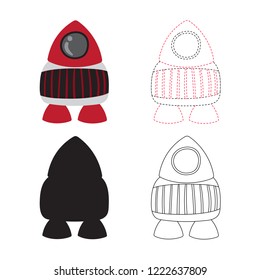 UFO worksheet vector design for kid
