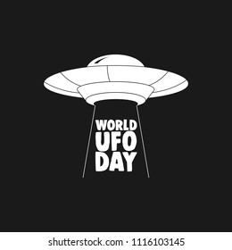 UFO world day. UFO Flying Saucer Icon isolated on white background.