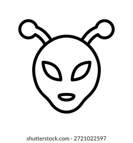 Ufology alien icon, Line Vector graphics