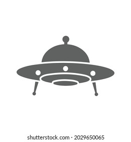 Ufology, science icon. Gray vector graphics.
