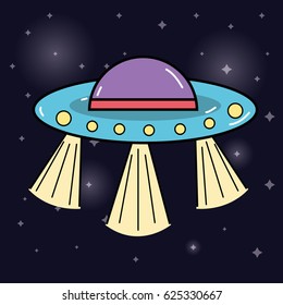 UFOs in the galaxy space and mysterious creation