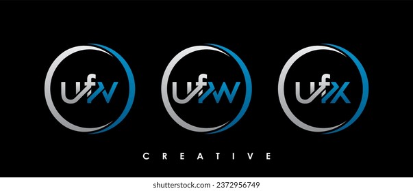 UFV, UFW, UFX Letter Initial Logo Design Template Vector Illustration