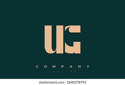 UG Abstract Geometric Logo Design. Modern and elegant logo design with simplistic typography elements, showcasing branding excellence.