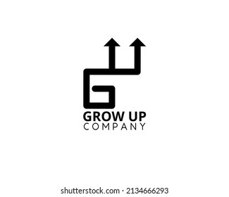 ug g u grow up initial letter logo