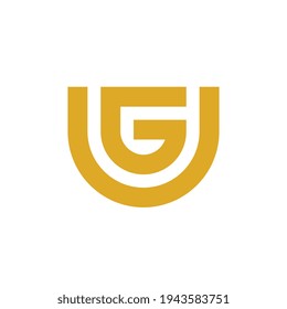 Inspiración en el diseño del logotipo UG o GU en monograma