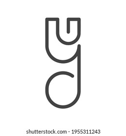 UG GU U AND G Abstract initial monogram letter alphabet logo design