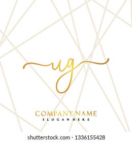 UG Initial Handwriting logo template vector