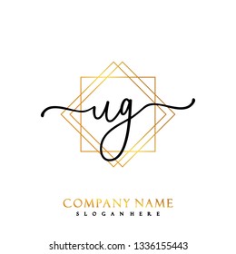 UG Initial Handwriting logo template vector