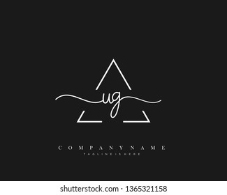 UG initial handwriting logo template vector