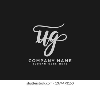 UG Initial Handwriting Logo Vector