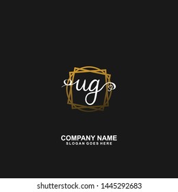 UG Initial handwriting logo vector