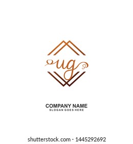 UG Initial handwriting logo vector