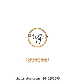 UG Initial handwriting logo vector