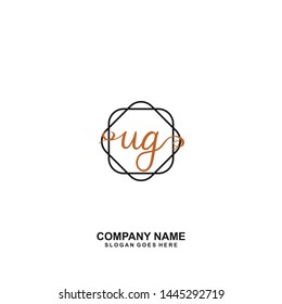 UG Initial handwriting logo vector