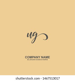 UG Initial handwriting logo vector