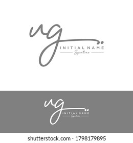 UG Initial letter handwriting and signature logo.