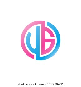 UG initial letters looping linked circle logo pink blue