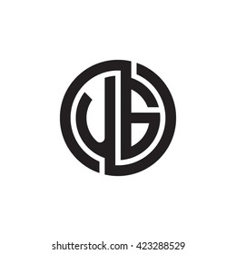 UG initial letters looping linked circle monogram logo