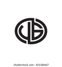 UG initial letters looping linked ellipse monogram logo