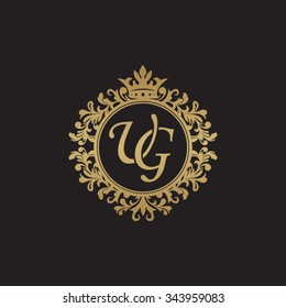 UG initial luxury ornament monogram logo