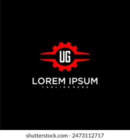 UG initial monogram for automotive logo design vector