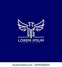 UG Anfangsmonogramm für Geschäftslogo mit Adler-Bild
