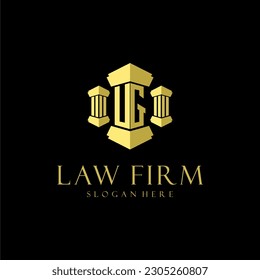 UG initial monogram logo for lawfirm with pillar design