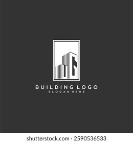 UG initial monogram real estate logo with building creative square style design