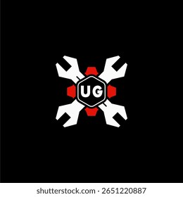 UG Initiales Vektor Stok Otomotif Logo Design