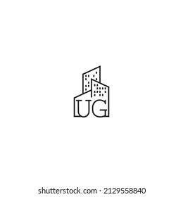 Logo de concepto de línea UG en diseño profesional de alta calidad que será mejor para empresas relacionadas con bienes raíces