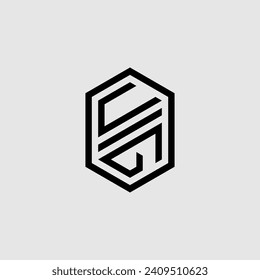 UG line geometric monogram with high quality professional design that will print well