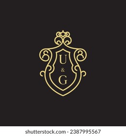 UG line vintage initial logo in high quality professional design that will print well across any print media