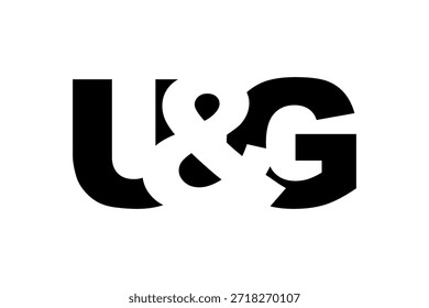 Diseño del logotipo de UG en estilo audaz. Símbolo de identidad blanco y negro. Emblema de tipografía moderna. Icono de marca Corporativa. Mínima Plantilla de negocio.