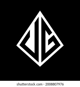 Monograma de las letras del logotipo UG con diseño de forma prisma icono vectorial moderno