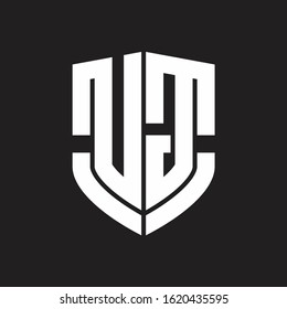 UG Logo monogram with emblem shield shape design isolated on black background