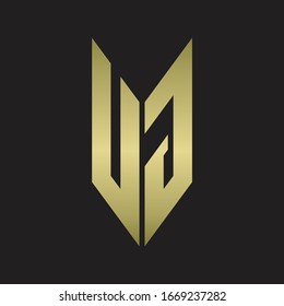 Monograma de logotipo UG con estilo de emblema aislado con colores dorados