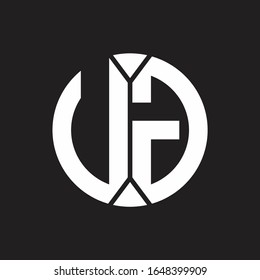 UG Logo monogram with piece circle ribbon style