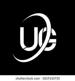 UG logo. U G design. White UG letter. UG/U G letter logo design. Initial letter UG linked circle uppercase monogram logo.	
