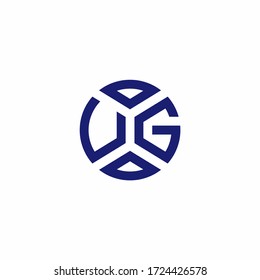 UG-Monogramm-Logo mit abstrakten Formen in modernem Design-Template