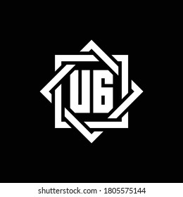 UG monogram logo with abstract square around design template