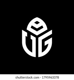 UG monogram logo with a cypress shape luxury style design template