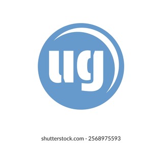 UG sport emblem or team logotype. Ball logo with a combination of Initial letter U and G for balls shop, sports company, training, club badge. Vector illustration.