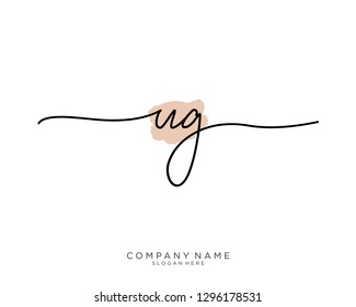 UG U G Initial handwriting logo template