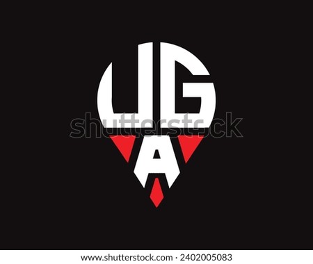 UGA letter location shape logo design