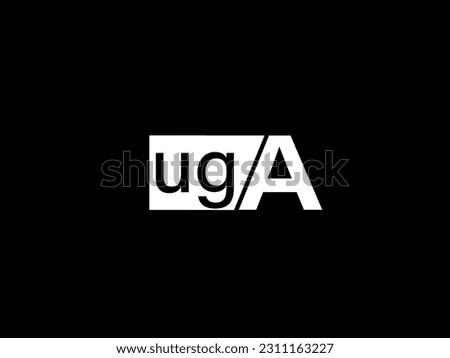 UGA Logo and Graphics design vector art, Icons isolated on black background