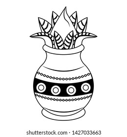 Ugadi festival offering flowers pot cartoons vector illustration graphic design